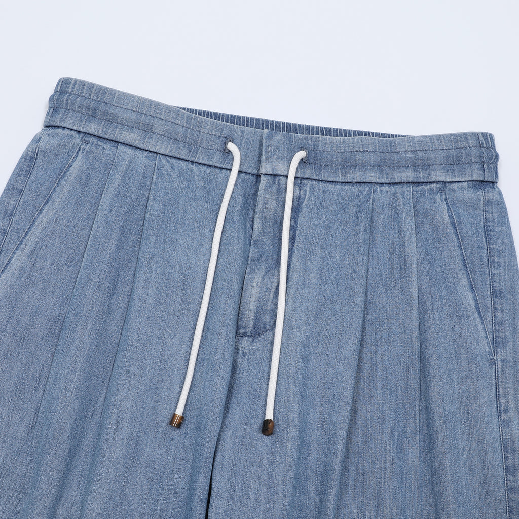Loro Piana Light Blue Drawstring Denim Trousers | Women's & Men's Styling