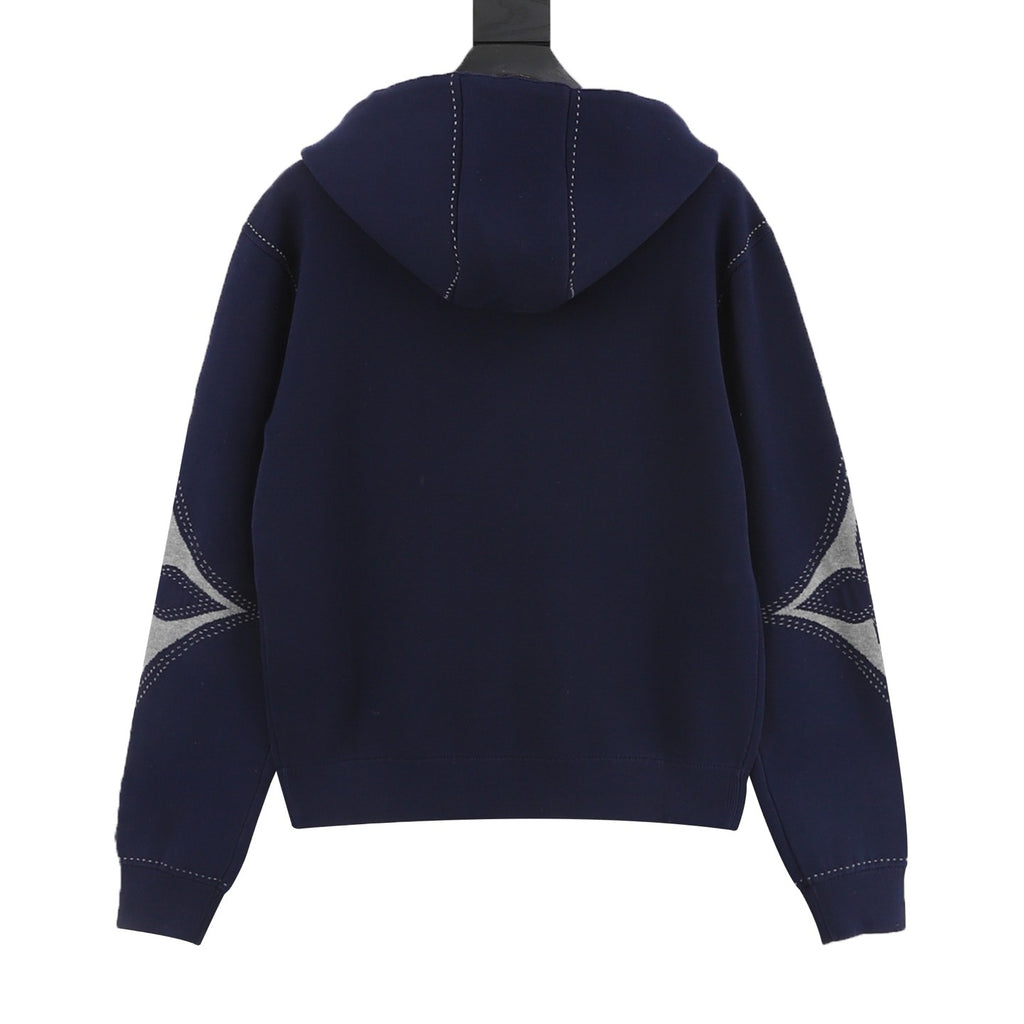 Louis Vuitton Women's / Men's Stitched Monogram Zip Hoodie in Navy