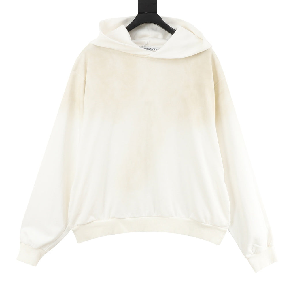 Acne Studios Six-Color Spray Paint Distressed Back Letter Hoodie | Light Grey Oversized Luxury Sweatshirt
