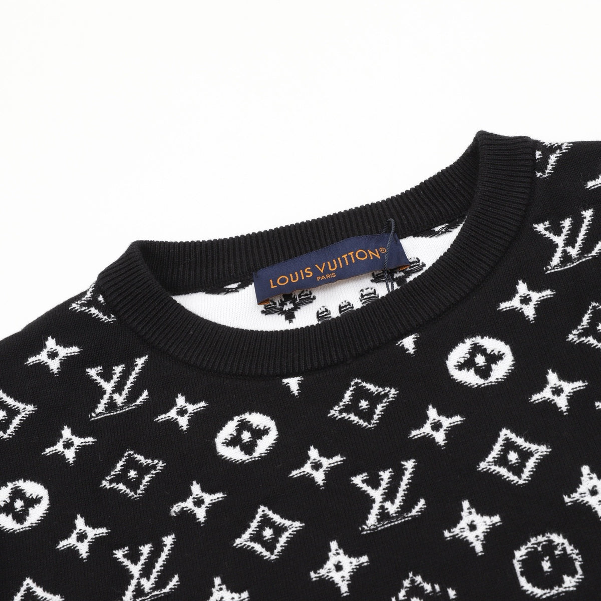 Louis Vuitton Women's Men's Black and White Gradient Monogram Crewneck Sweater