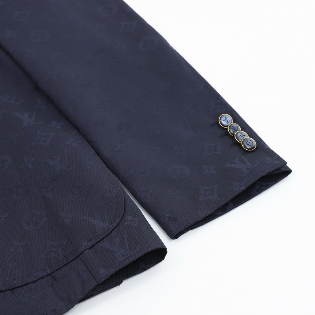 Louis Vuitton Women's Men's Navy Blue Monogram Single-Breasted Blazer