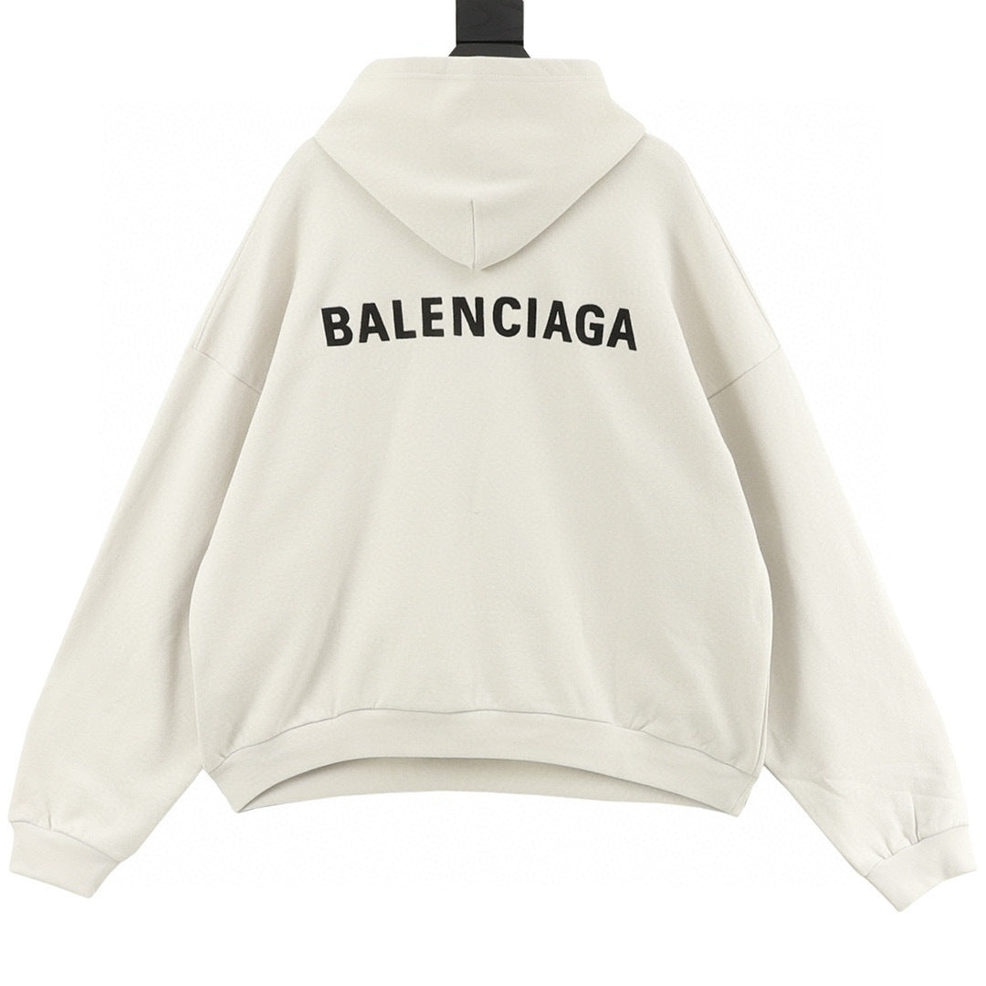Balenciaga Logo Embroidered V-Neck Oversized Hoodie