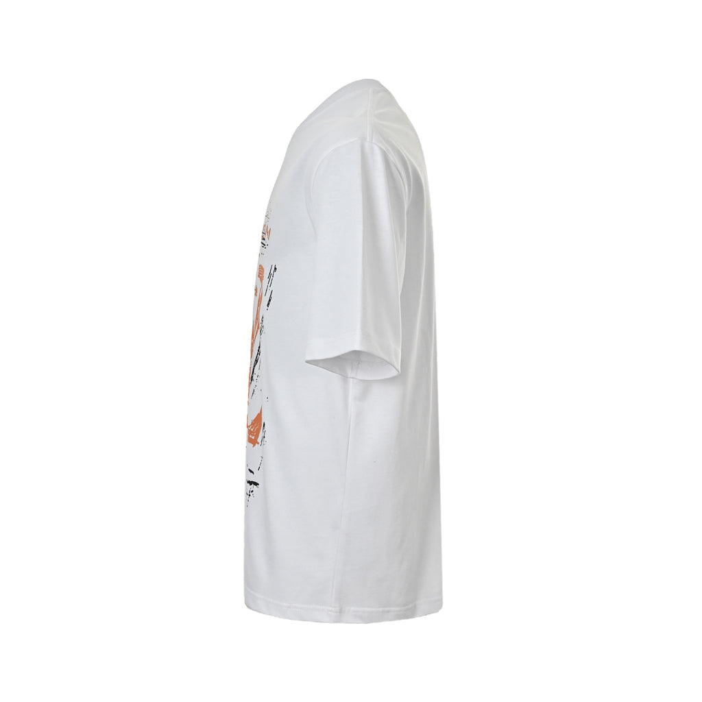 Louis Vuitton Brushstroke LV Logo Print Short-Sleeve T-Shirt in White