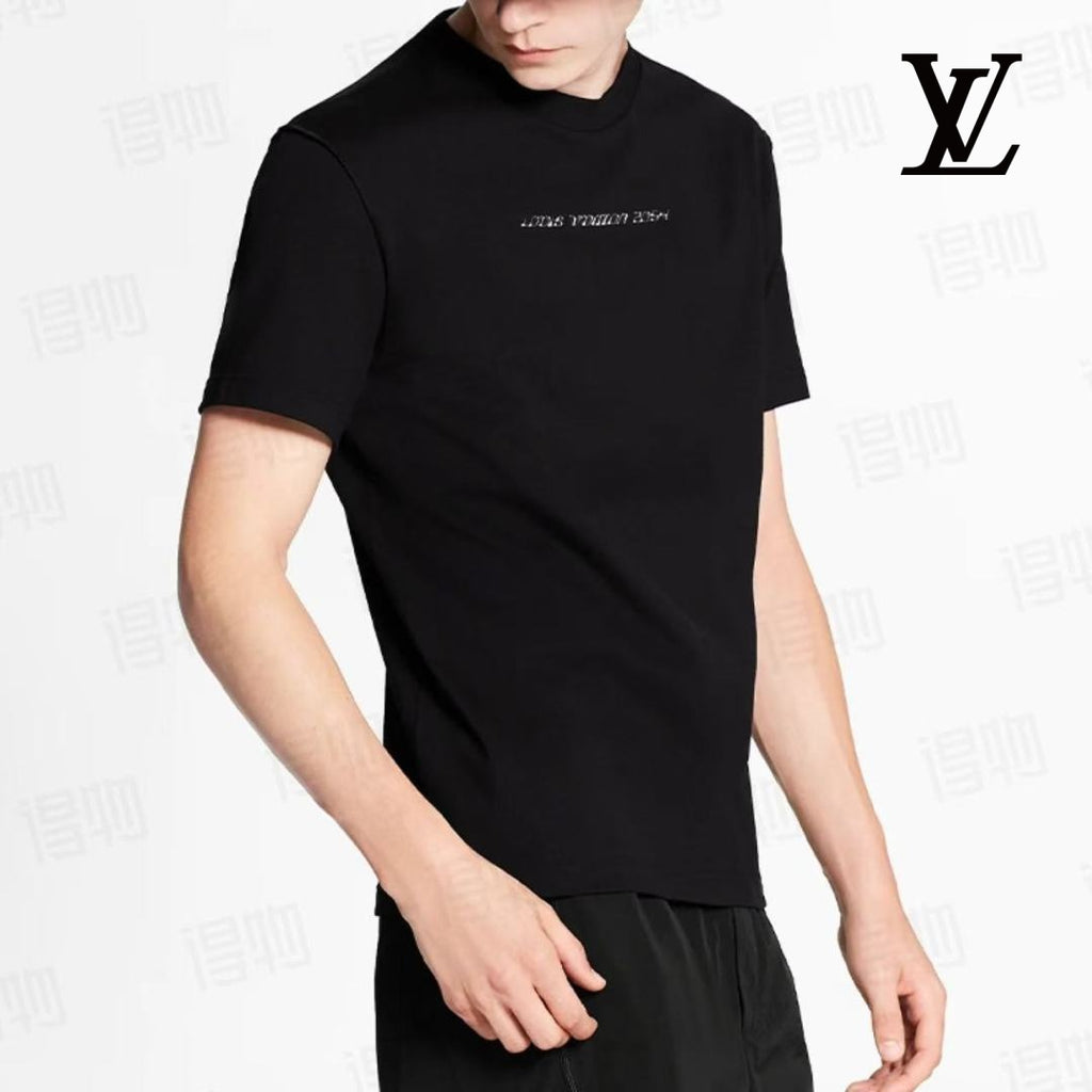 Louis Vuitton Men's Black Plain Short Sleeve T-Shirt