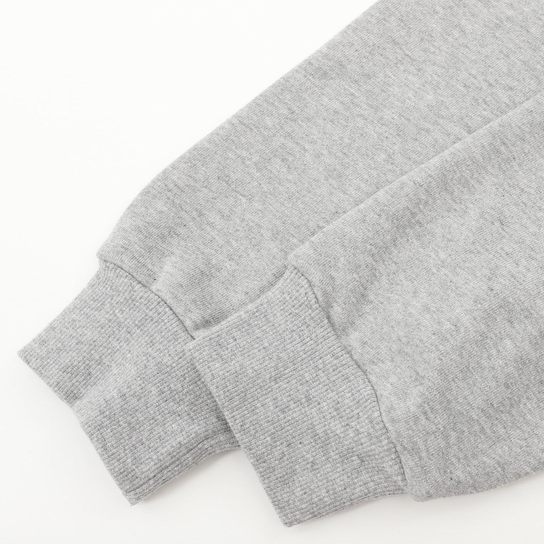 CELINE Women's & Men's Light Grey Hoodie with Logo-Print Drawstring