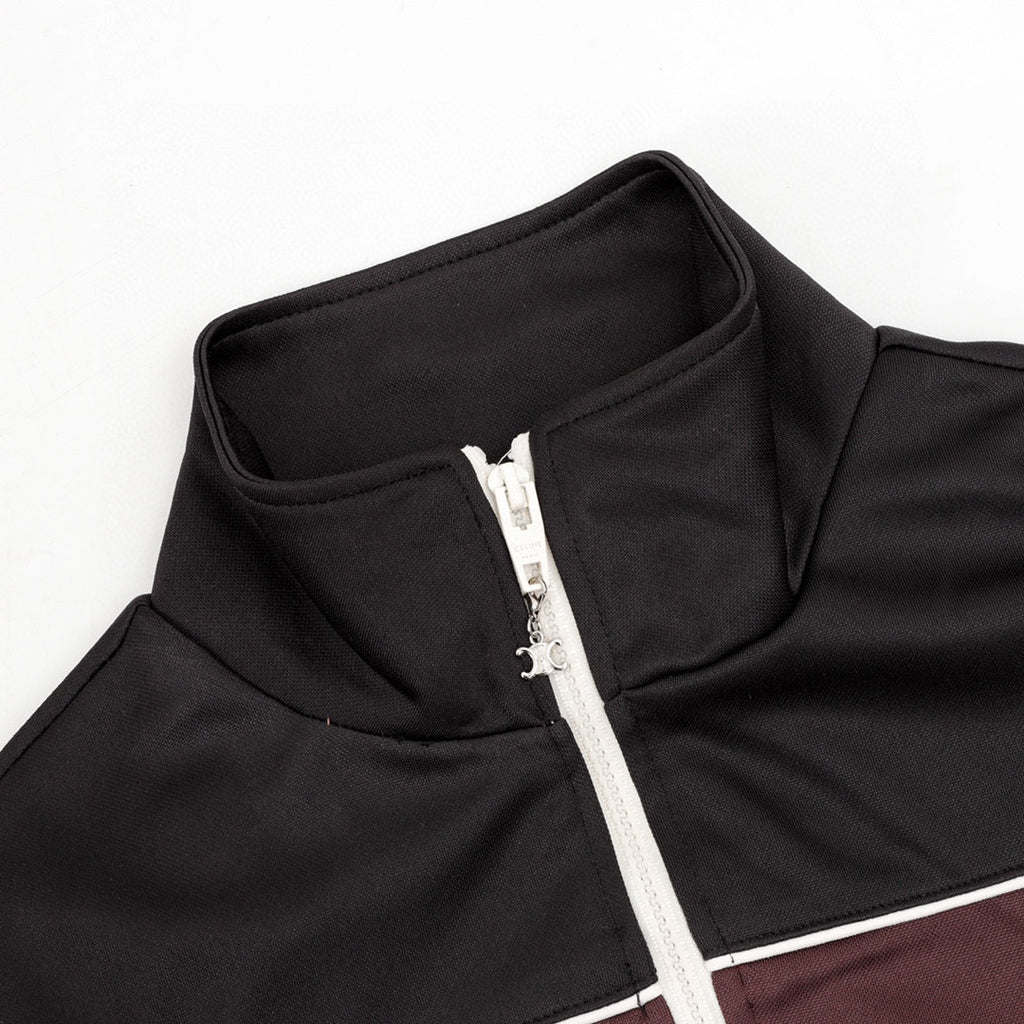 Celine Arc de Triomphe Tri-Colour Block Varsity Bomber Jacket