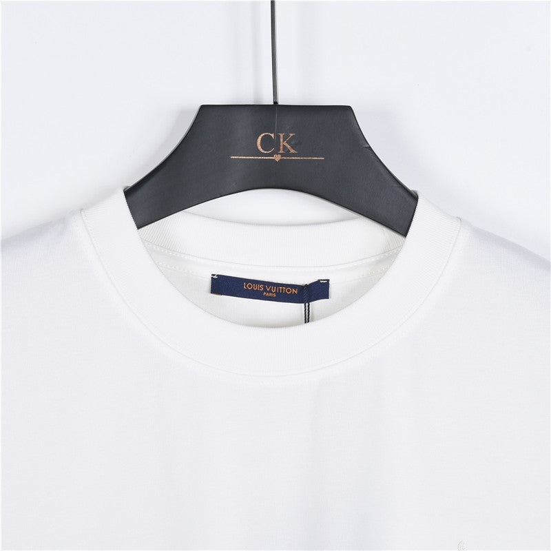 Louis Vuitton Subtle Embossed Logo Short-Sleeve T-Shirt in White