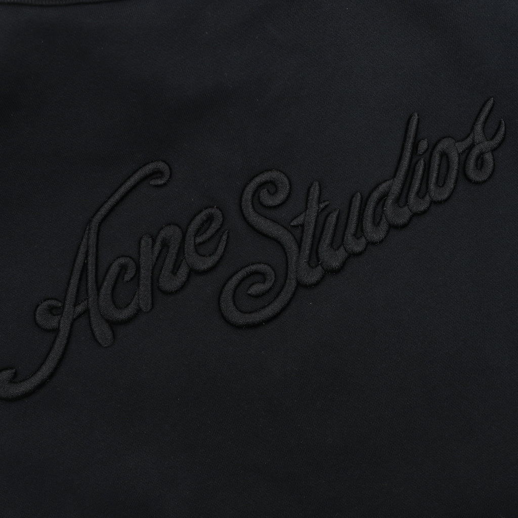 Acne Studios Tonal Script Embroidery Zip Jacket — Black