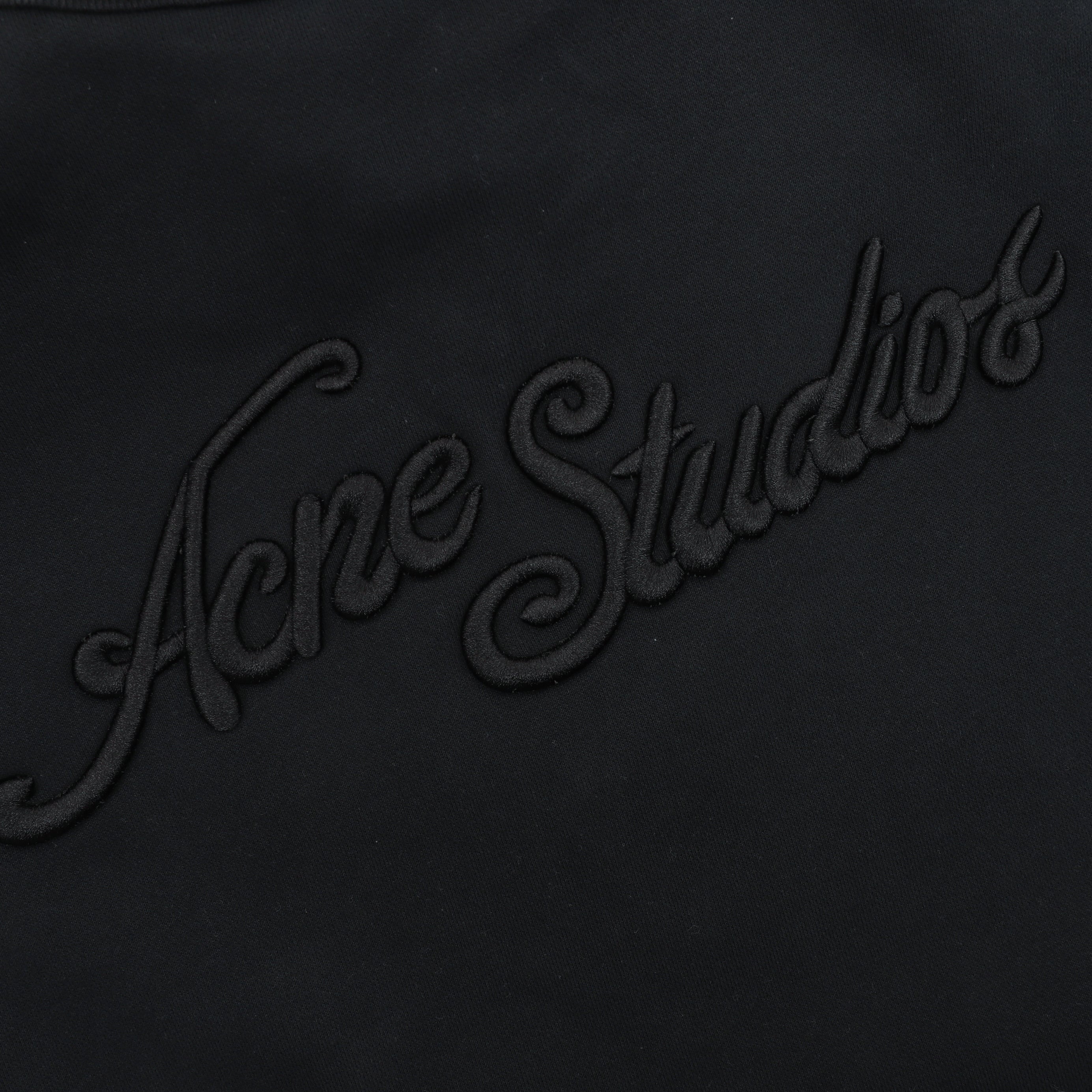 Acne Studios Tonal Script Embroidery Zip Jacket — Black