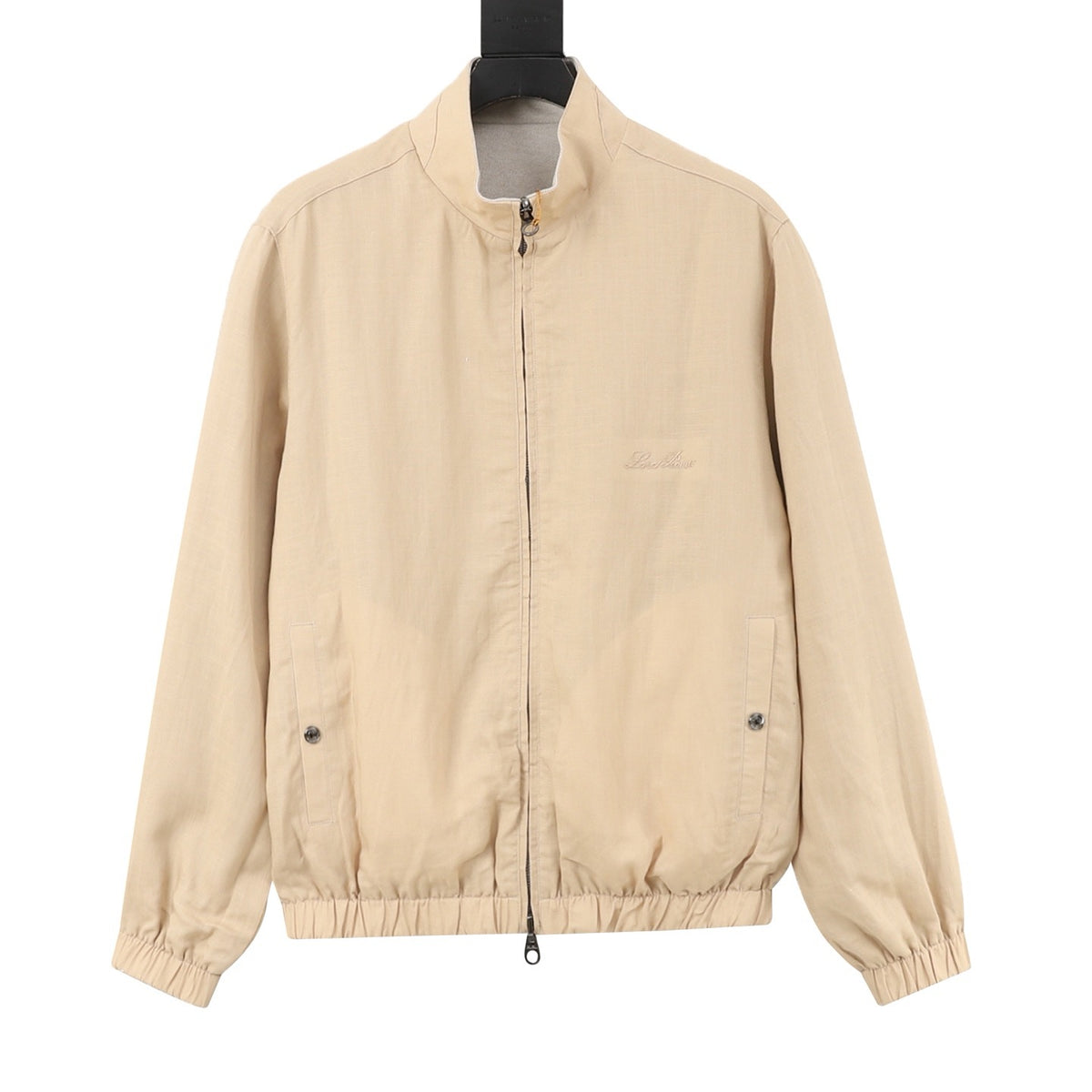 Loro Piana Women's Men's Beige Stand-Collar Zip-Up Jacket