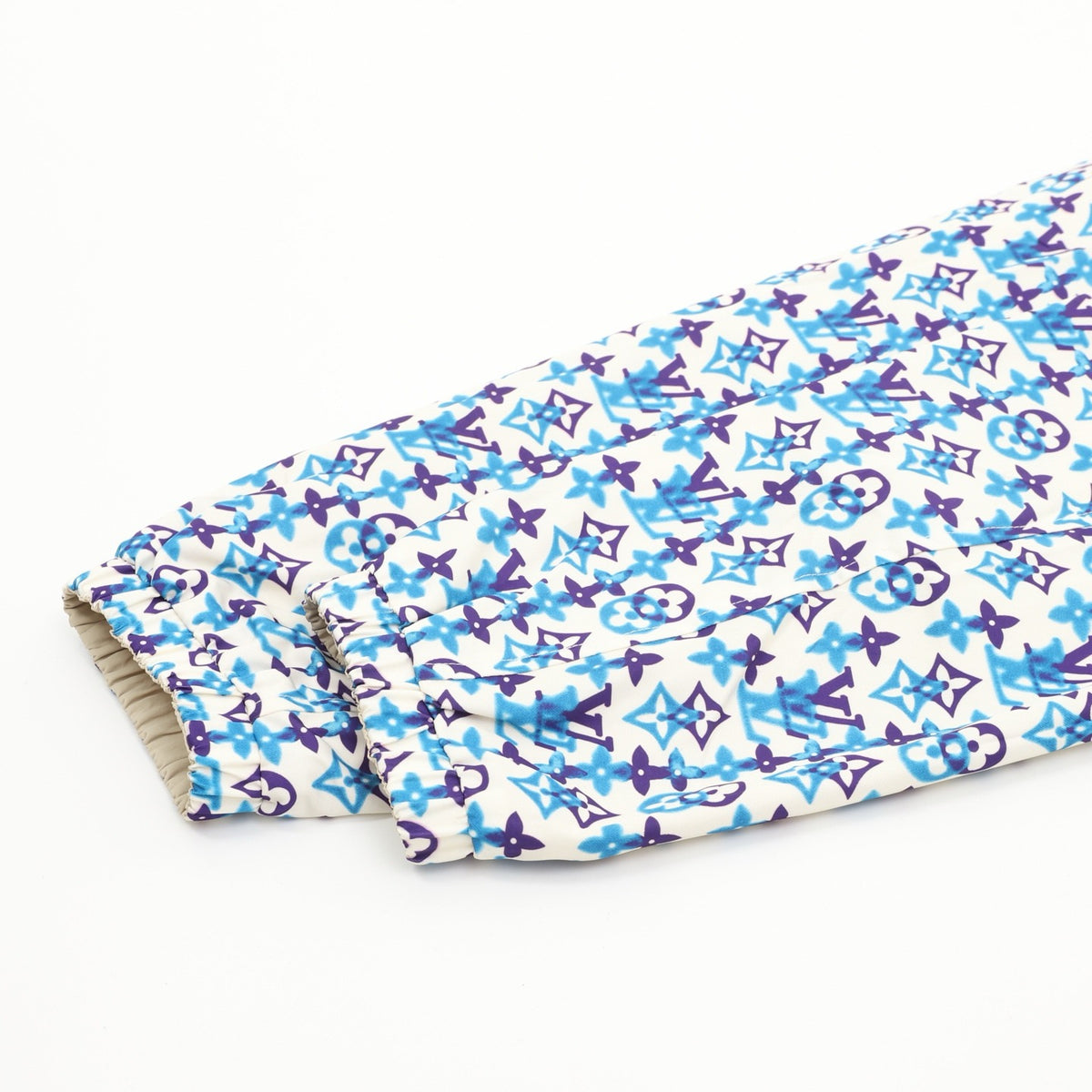 Louis Vuitton Women's & Men's White Blue Monogram Print Hooded Jacket