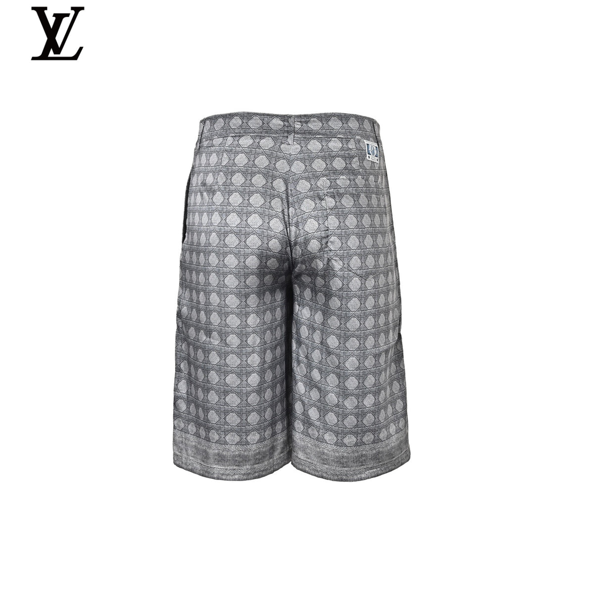 Louis Vuitton Grey Geometric Pattern Silk Shorts
