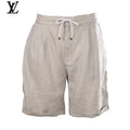 Louis Vuitton Men's Beige Linen Drawstring Shorts
