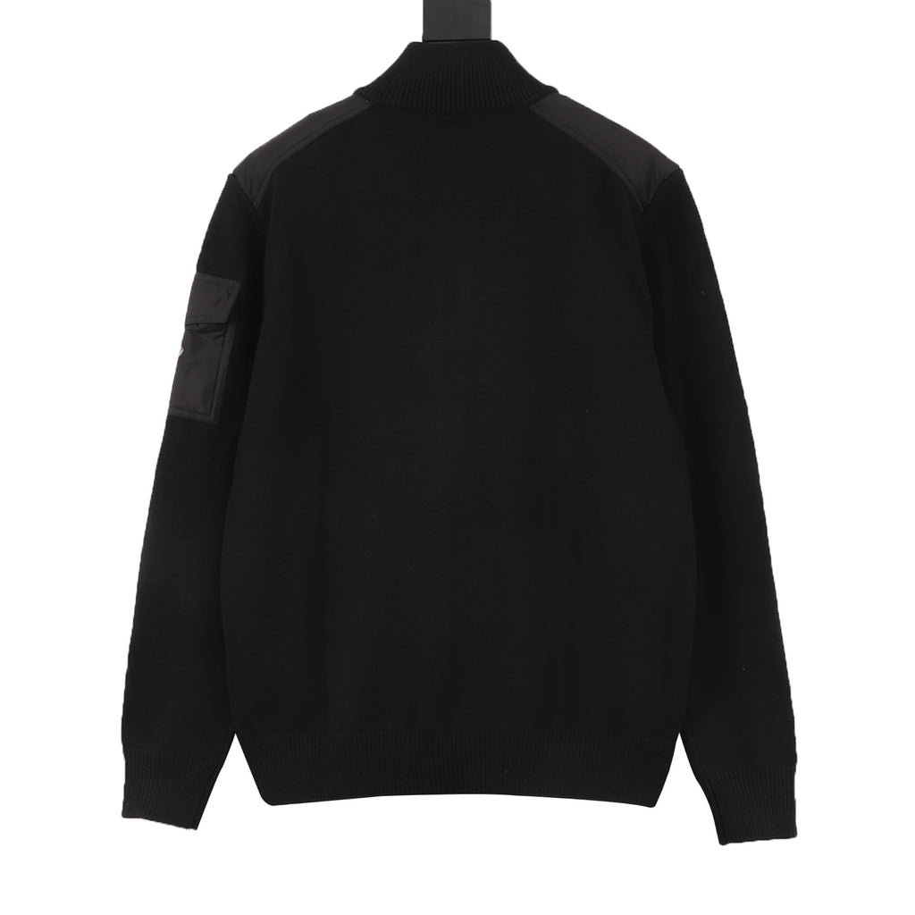 Moncler Women's & Men's Black Stand-Collar Full-Zip Knit Jacket
