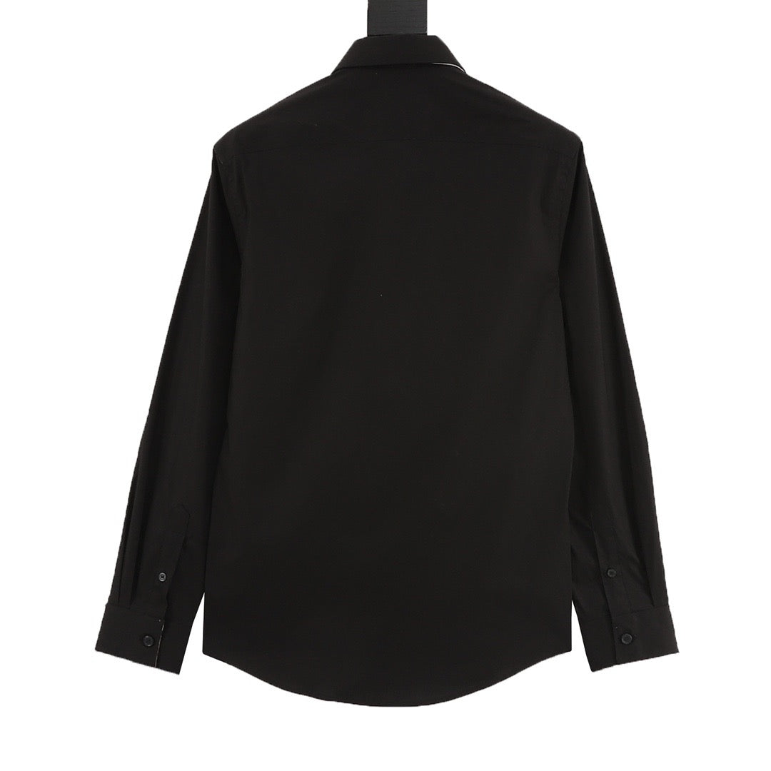 Burberry Equestrian Knight Tonal Embroidered Long-Sleeve Shirt