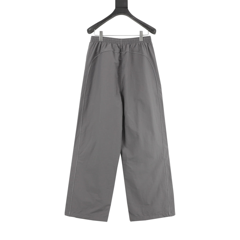 Balenciaga BLCG Bodies Athletic Pants — Grey, Wide-Leg Windbreaker