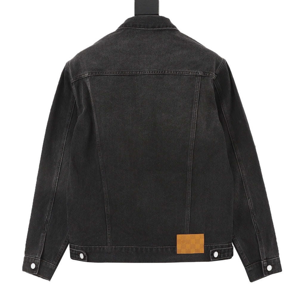 Louis Vuitton Women's Men's Black Washed Denim Jacket