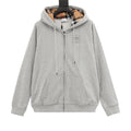 Burberry Women's & Men's Grey Check-Lined Full-Zip Hoodie