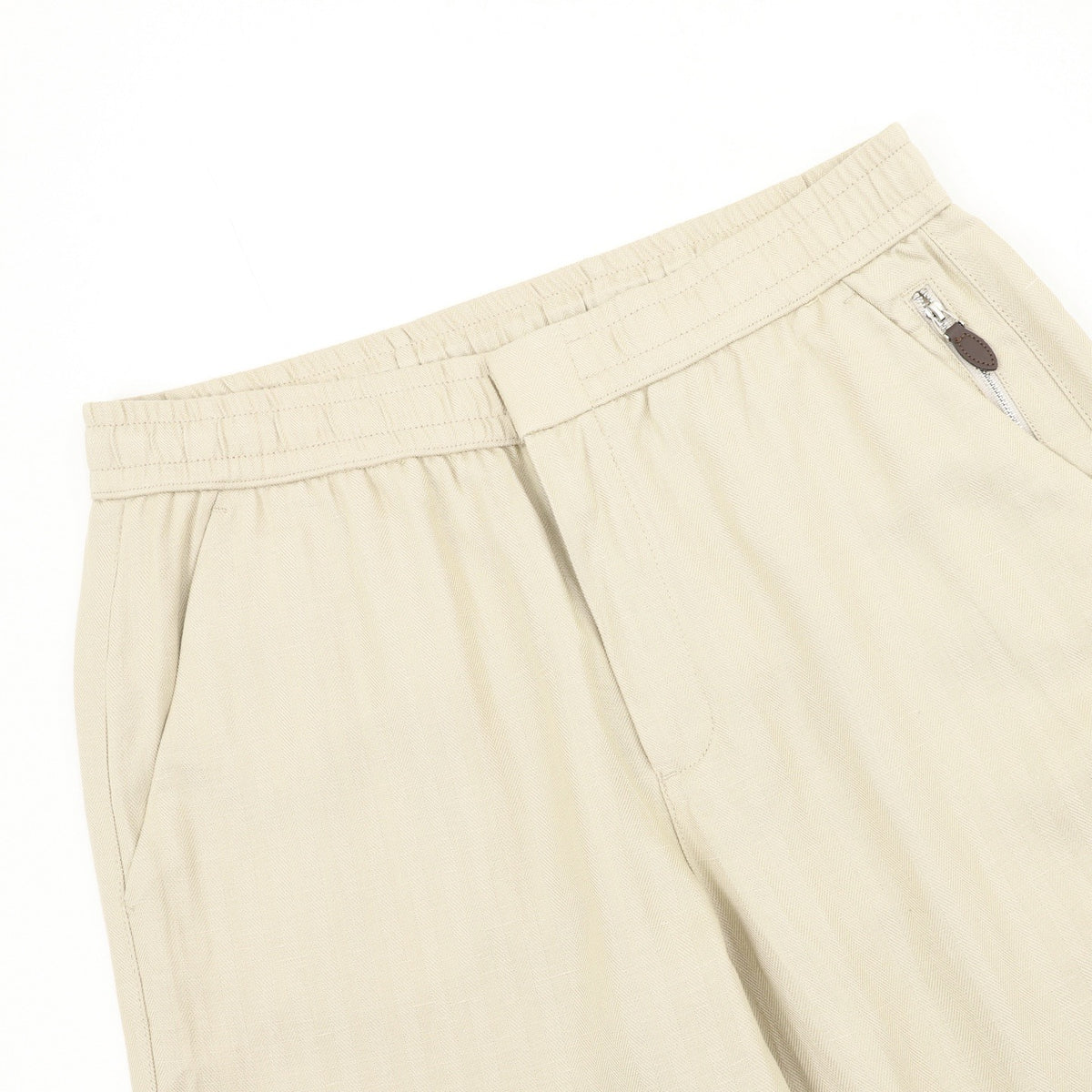 Loewe Women's Men's Beige Elastic-Waist Linen Trousers
