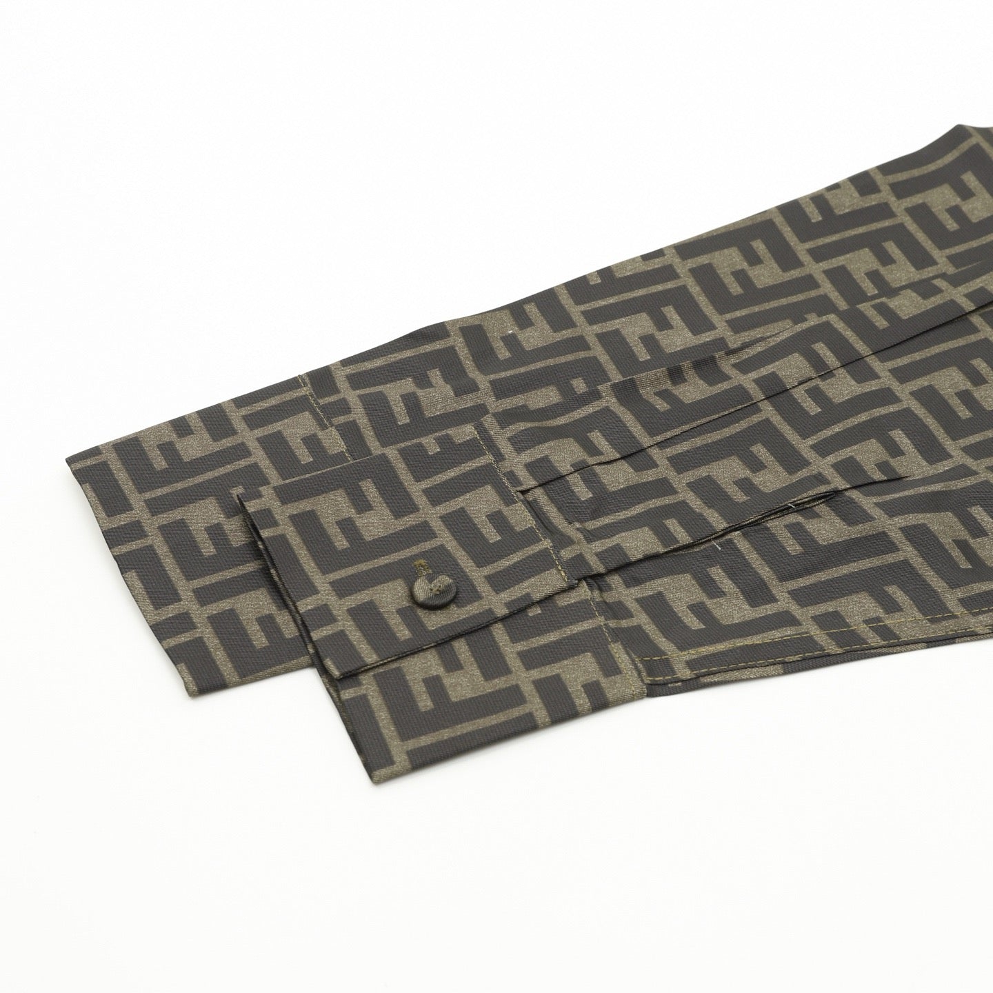 Fendi Classic All-Over FF Monogram Shirt | Dark Grey Tonal Luxury Long Sleeve