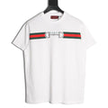 Gucci Web Stripe and Horsebit Print Short-Sleeve T-Shirt in White