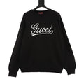 Gucci Women's Men's Black Script Logo Crewneck Knit Sweater