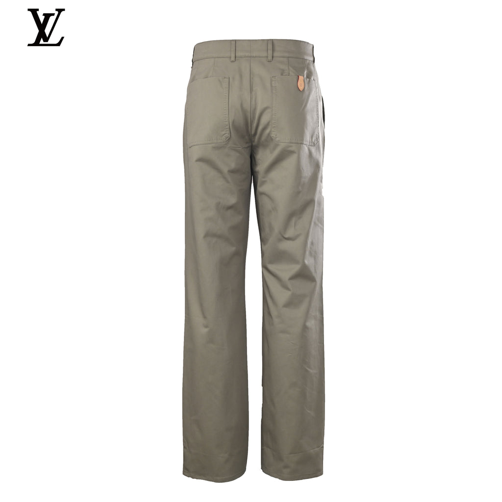 Louis Vuitton Olive Workwear Straight-Leg Pants