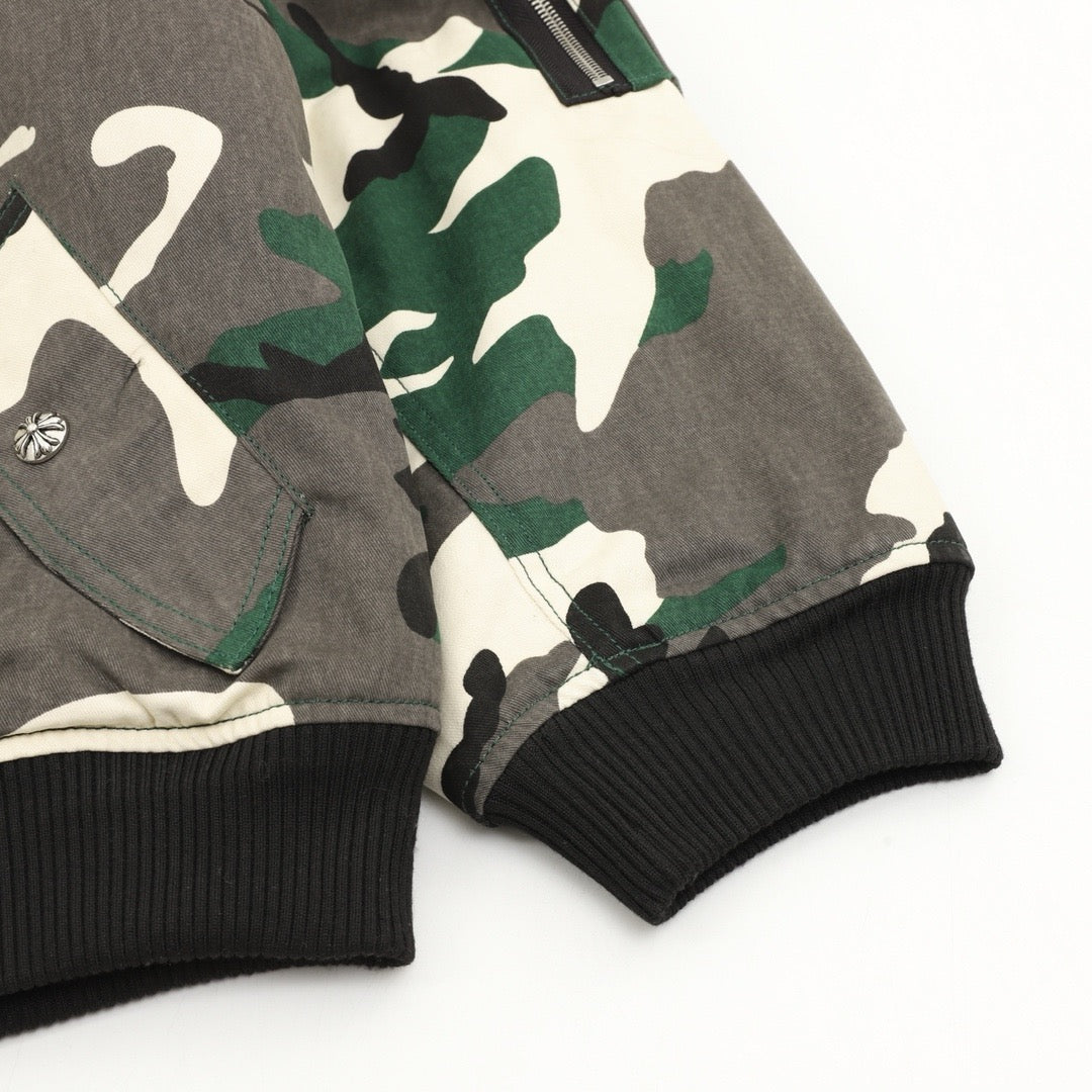 Chrome Hearts Green Camo Bomber Jacket | Women's & Men's Streetwear