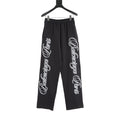 Balenciaga Paris Cursive Script Embroidered Wide-Leg Track Pants