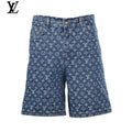 Louis Vuitton Blue Allover Monogram Denim Shorts