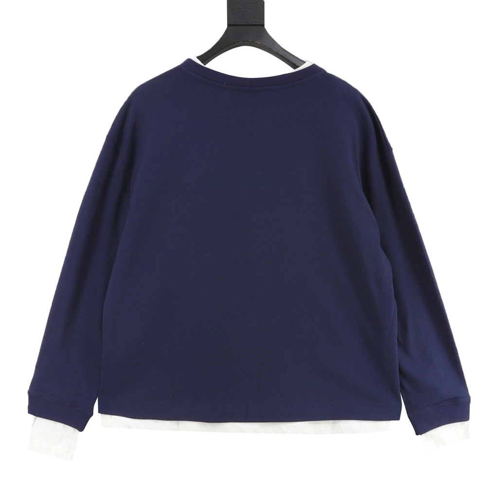 Acne Studios Women's / Men's Layered-Look Long-Sleeve T-Shirt in Navy