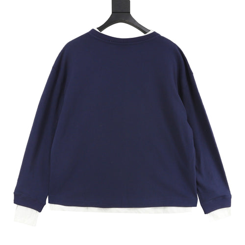 Acne Studios Women's / Men's Layered-Look Long-Sleeve T-Shirt in Navy