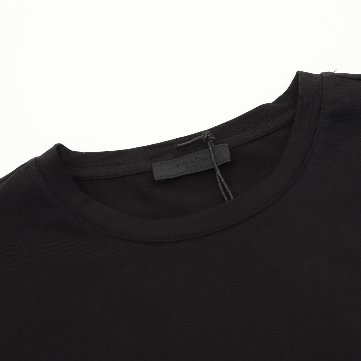 Prada Women's Men's Black Triangle Logo Crewneck Long-Sleeve T-Shirt