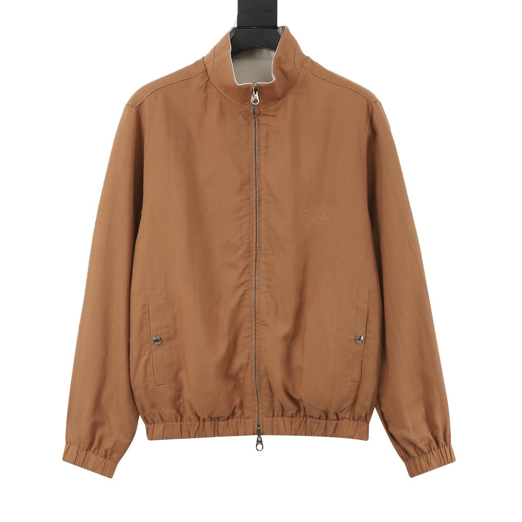 Loro Piana Women's Men's Camel Stand-Collar Zip-Up Jacket