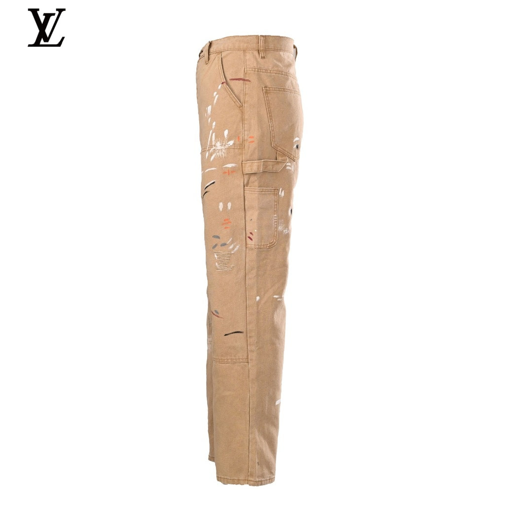 Louis Vuitton Paint-Splatter Carpenter Wide-Leg Pants