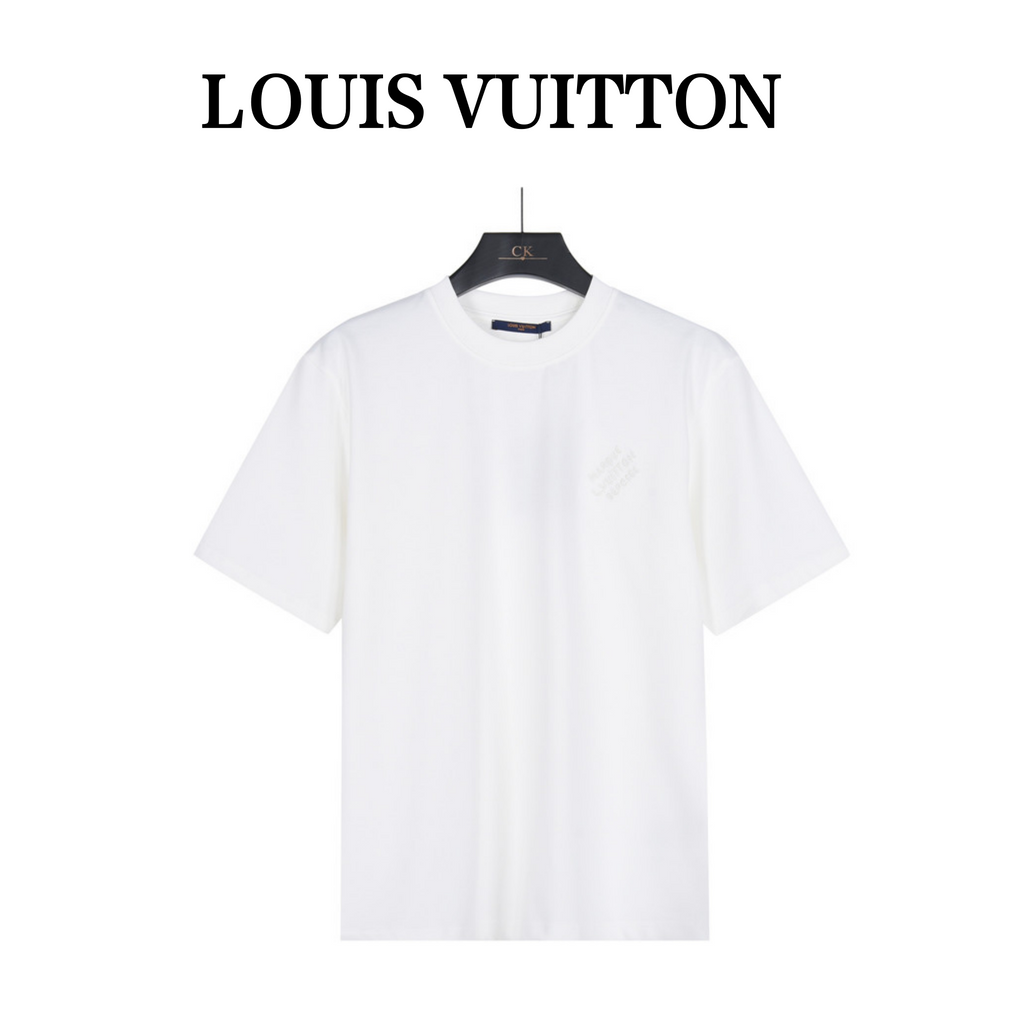 Louis Vuitton Subtle Embossed Logo Short-Sleeve T-Shirt in White