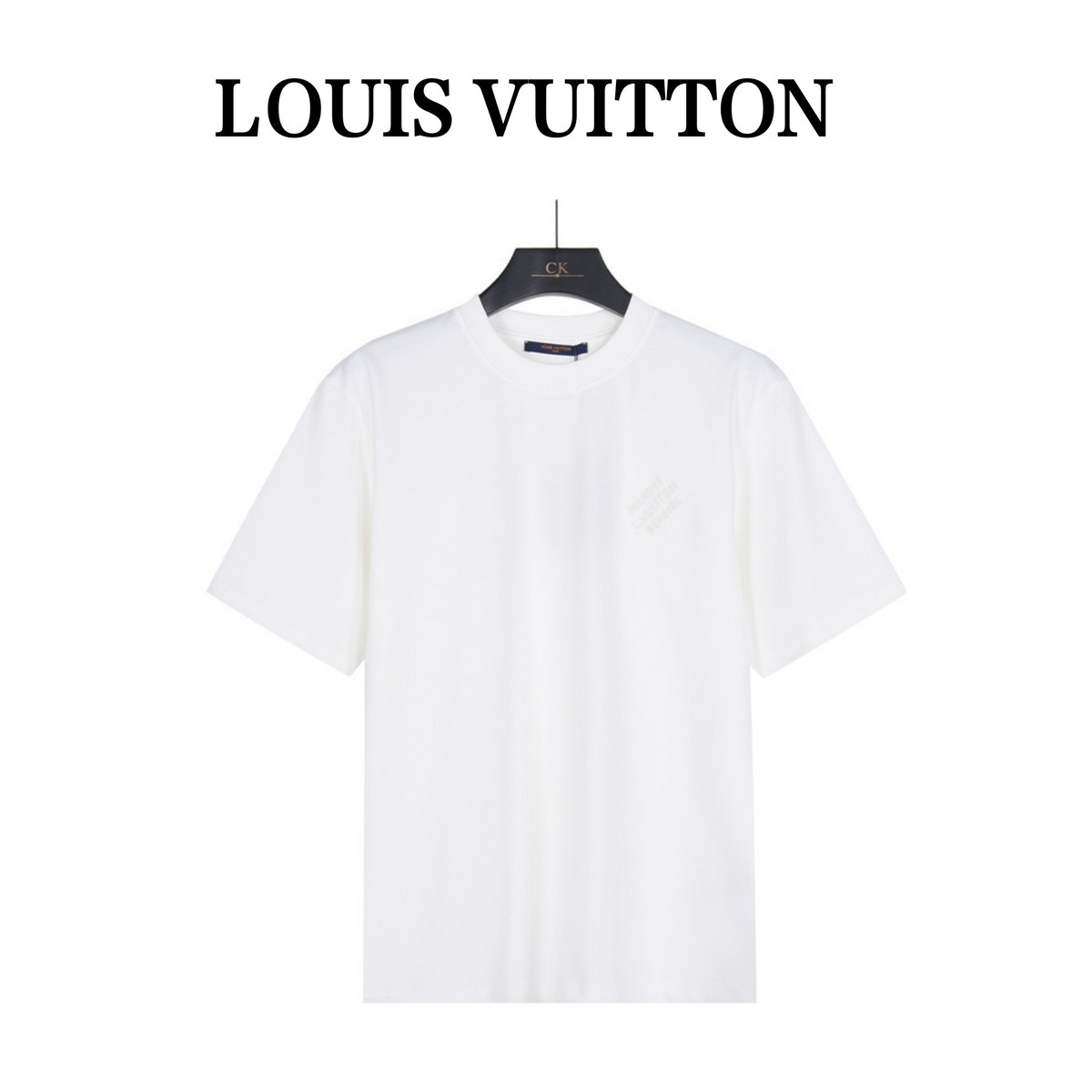 Louis Vuitton Subtle Embossed Logo Short-Sleeve T-Shirt in White