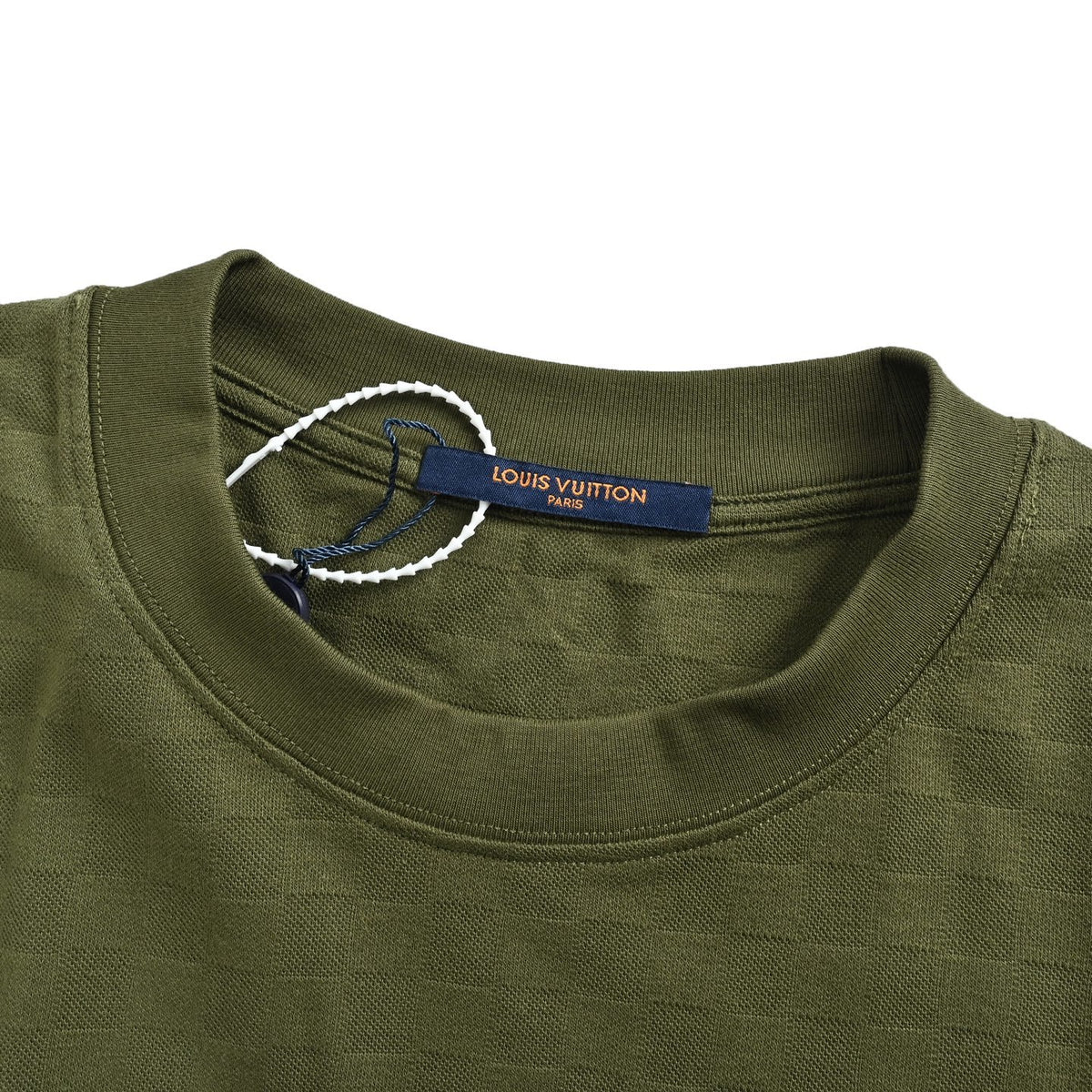 Louis Vuitton Damier Crest Embroidered Short-Sleeve T-Shirt in Olive Green
