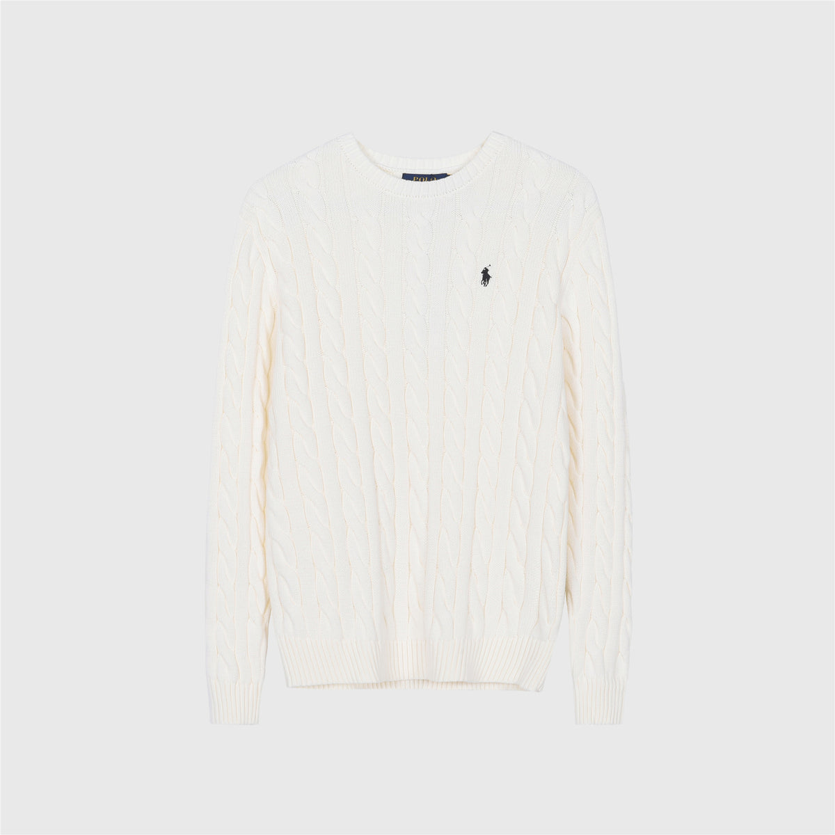 Polo Ralph Lauren Women's Men's White Cable Knit Crewneck Sweater