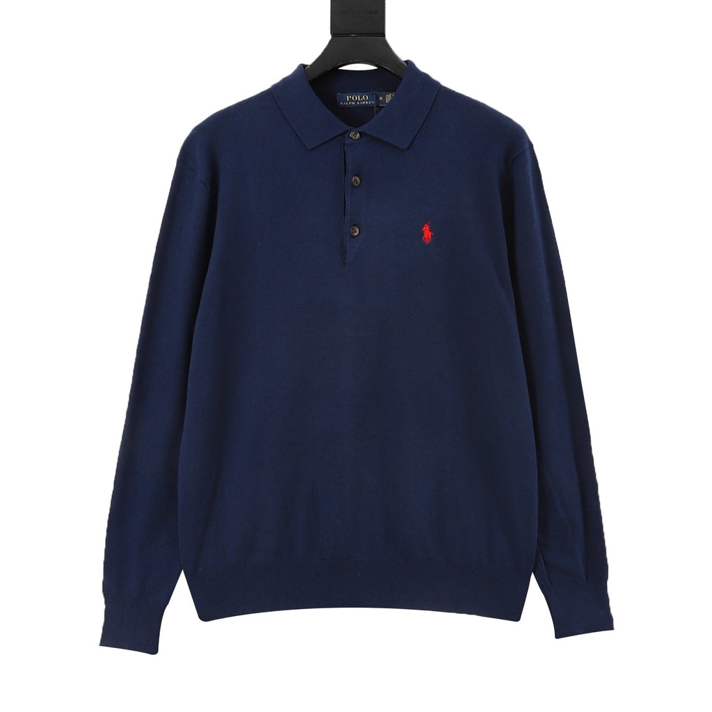 Polo Ralph Lauren Women's & Men's Navy Pony Logo Long-Sleeve Knit Polo
