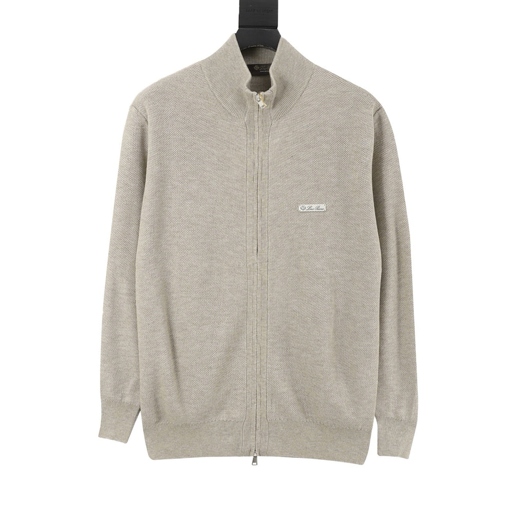 Loro Piana Women's Men's Light Beige Full-Zip Cashmere Cardigan
