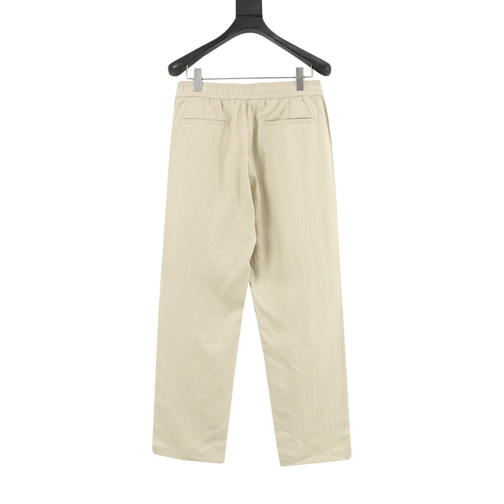 Brunello Cucinelli Drawstring Herringbone Linen Trousers
