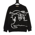 Burberry Women's Men's Black Abstract Equestrian Knight Crewneck Sweater