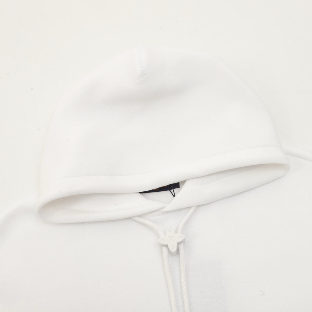 Louis Vuitton Women's Men's White Embroidered Logo Hoodie