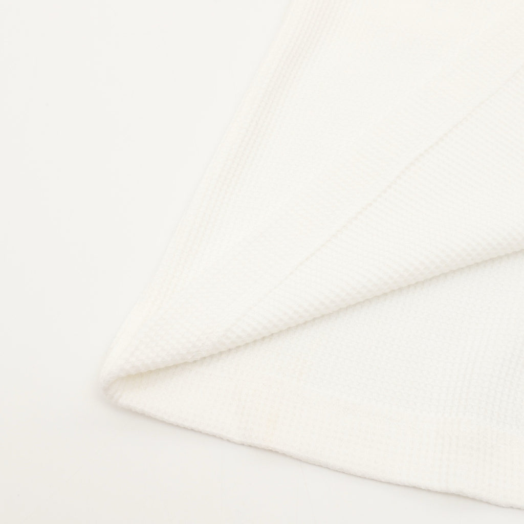 Louis Vuitton Tonal LV Embroidered Waffle Crewneck Long Sleeve | White Quiet Luxury Knitwear