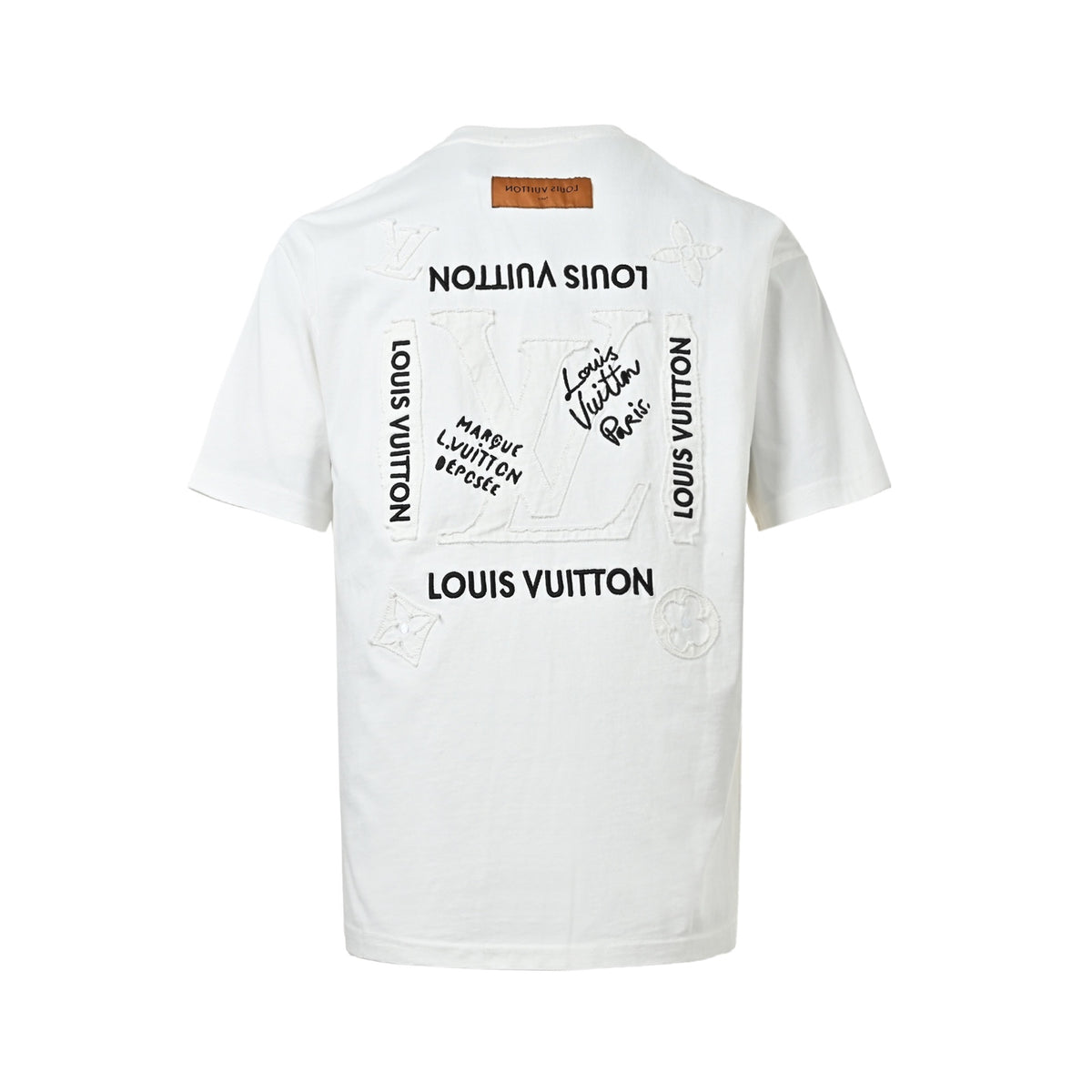 Louis Vuitton Small Signature Embroidered Short-Sleeve T-Shirt in White