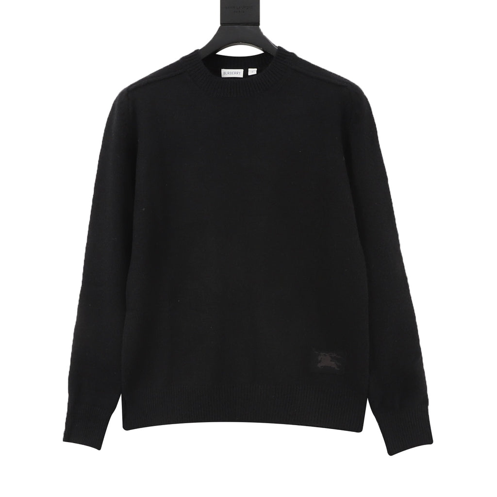 Burberry Women's & Men's Black Equestrian Knight Patch Crewneck Sweater
