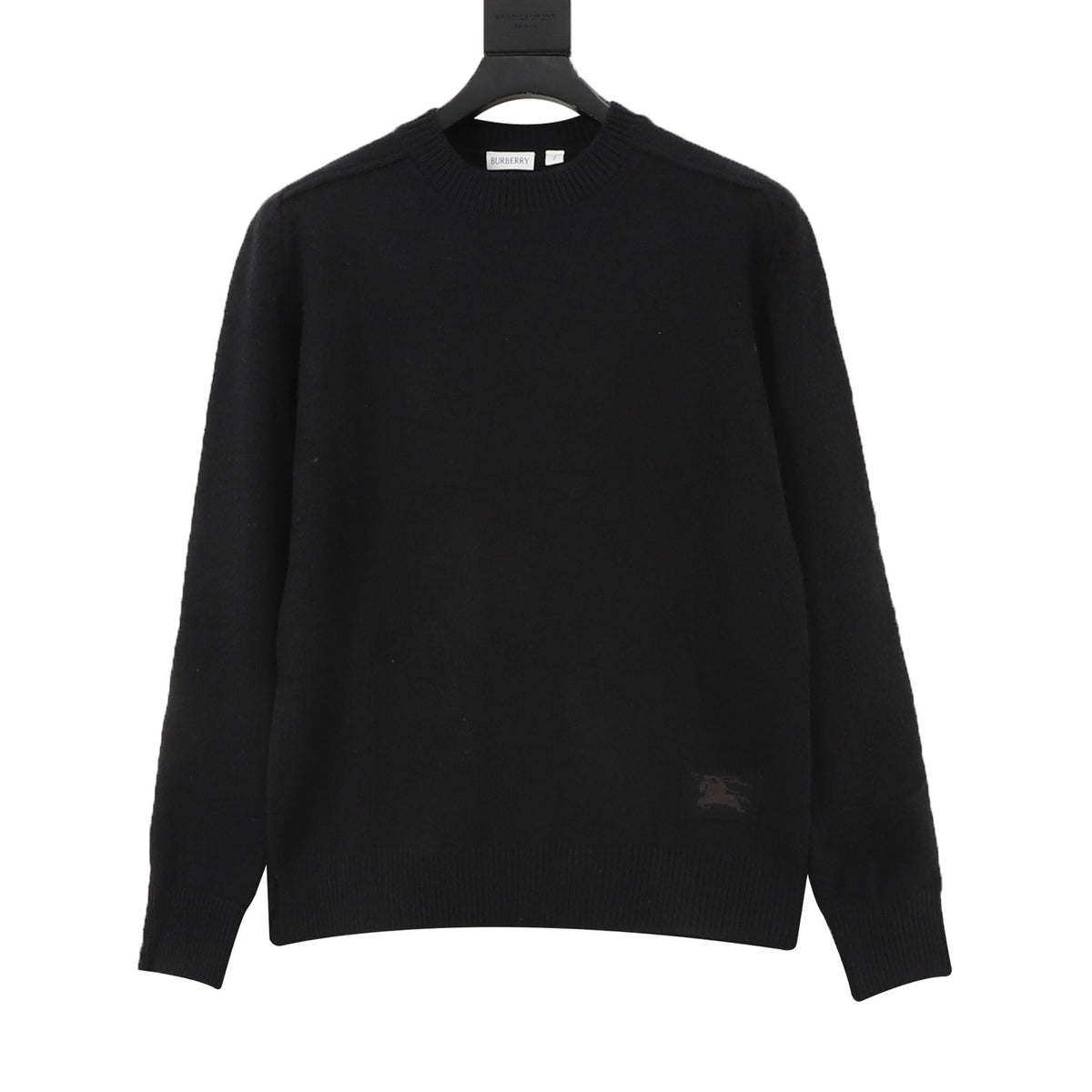 Burberry Women's & Men's Black Equestrian Knight Patch Crewneck Sweater