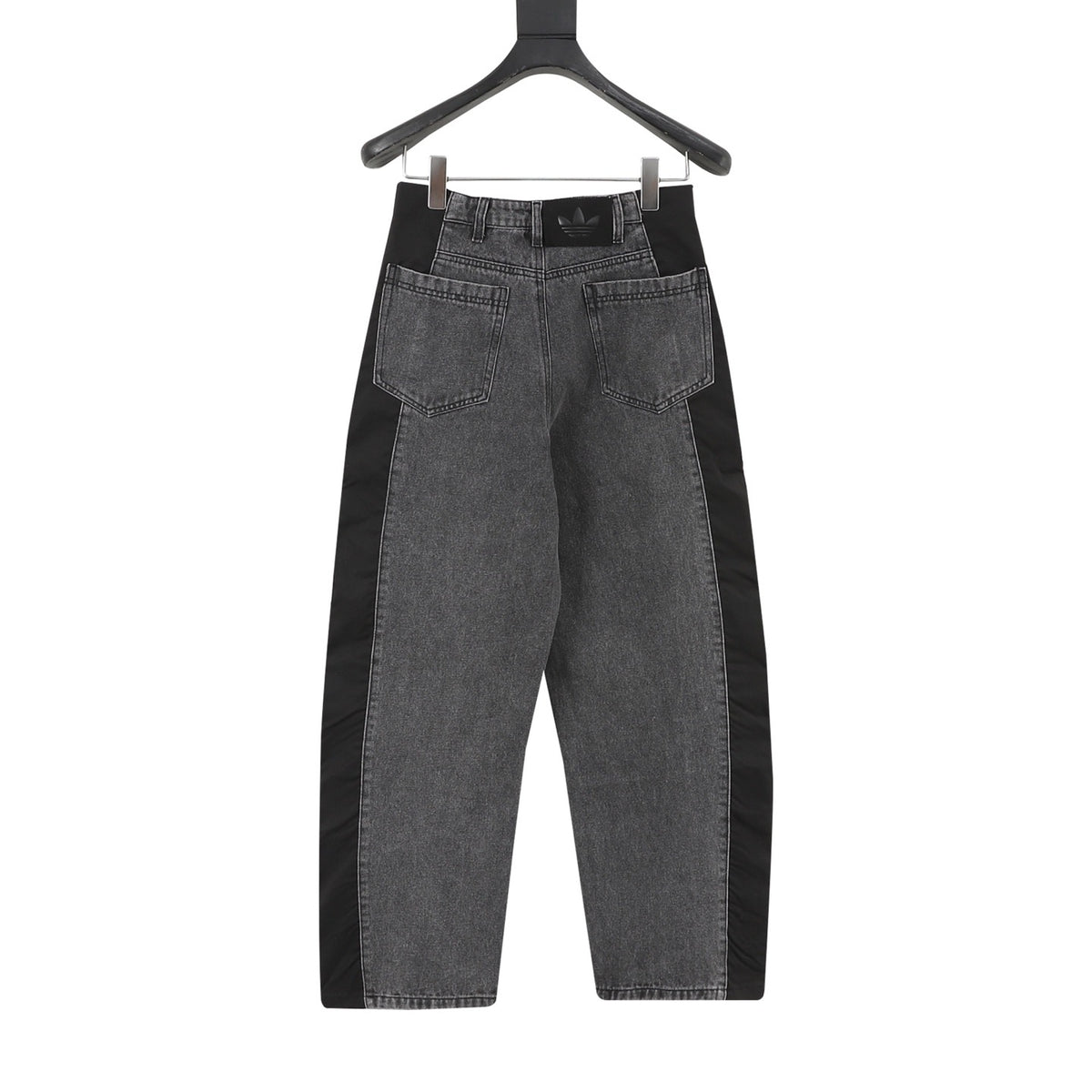 adidas Originals Women's Men's Indigo Side-Stripe Panelled Wide-Leg Denim Jeans