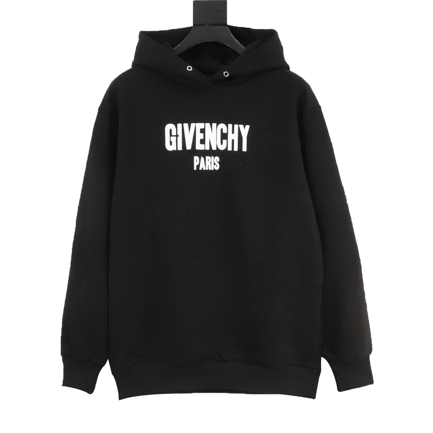 Givenchy Distressed Small Letter Print Hoodie